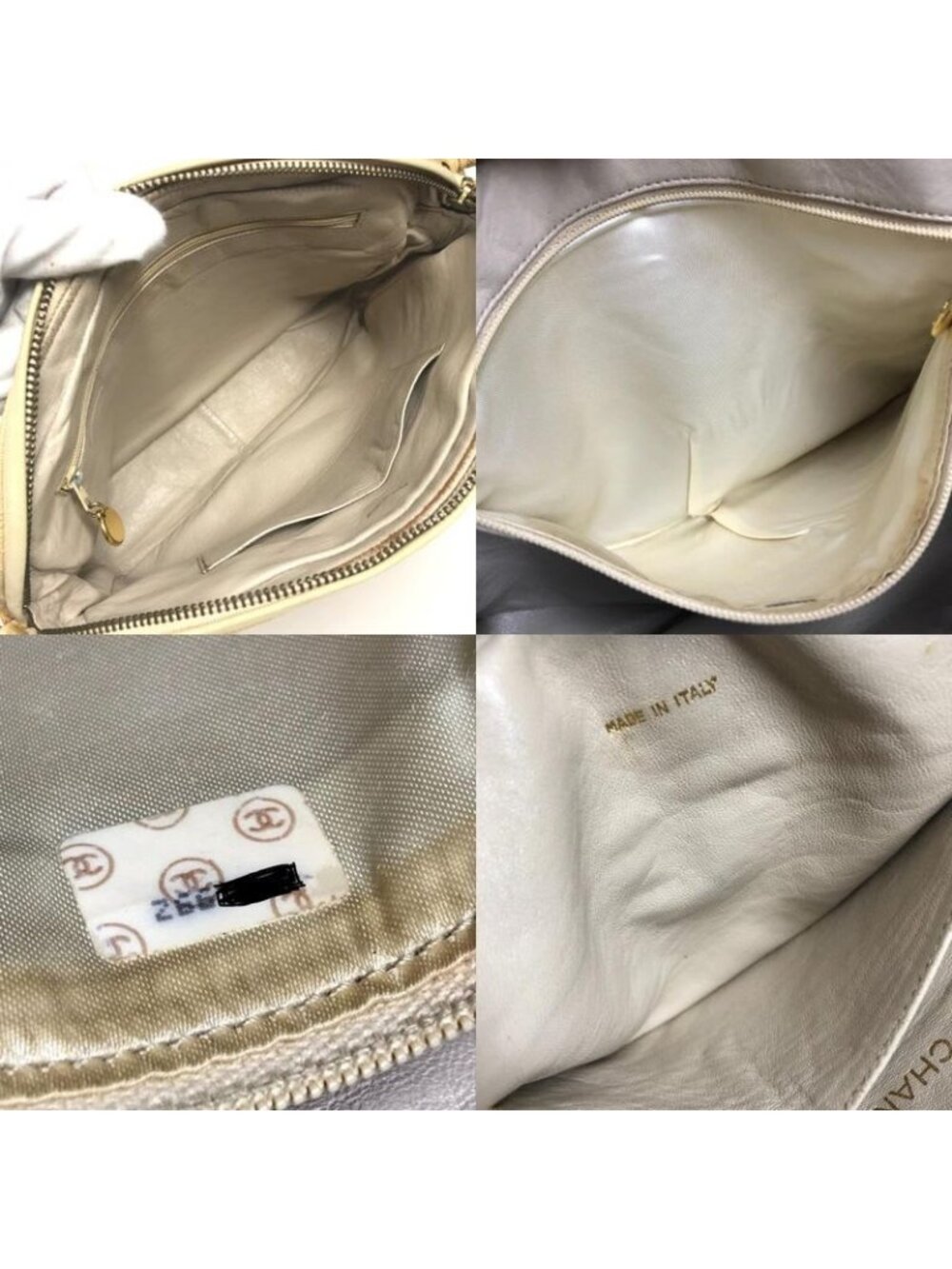 Chanel Shoulder Bag Logo Quilted Fringe Tassel Canvas Beige - Picture 8 of 9